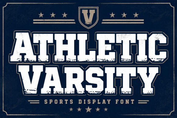Athletic Varsity: Bold Textured Sports Display Font