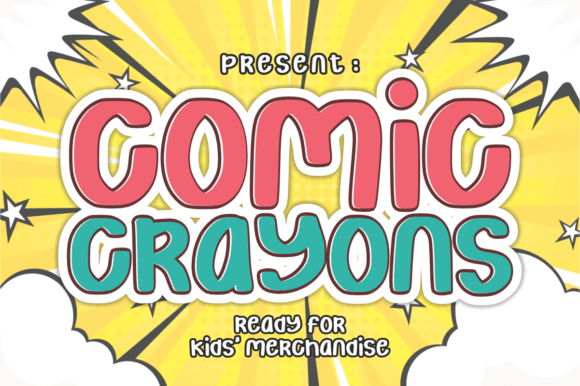 Comic Crayons: Bold, Fun Display Font for Kids' Designs