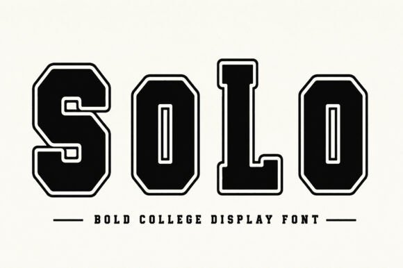 SOLO: A Dynamic Varsity Display Font for Athletic Designs