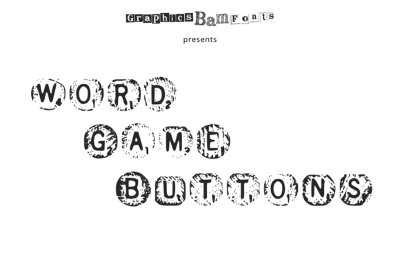 Word Game Buttons: A Vintage Display Typeface